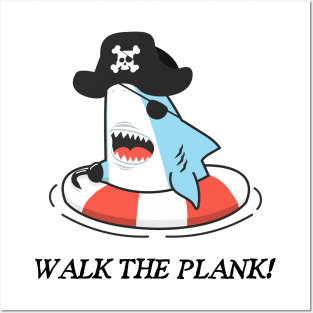 Walk the Plank Pirate Shark Posters and Art